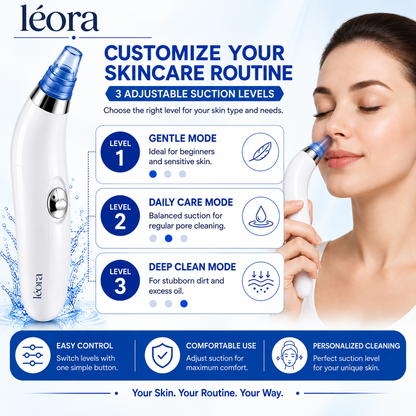 Léora™ PoreClean Facial Vacuum | 4-in-1 Blackhead & Pore Cleaner